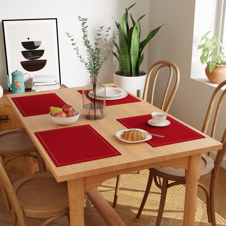 Cotton Red Placemat (Pack of 4)