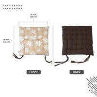 20s Sheeting Daisy Beige & Dk Taupe Chairpad (Pack of 4)