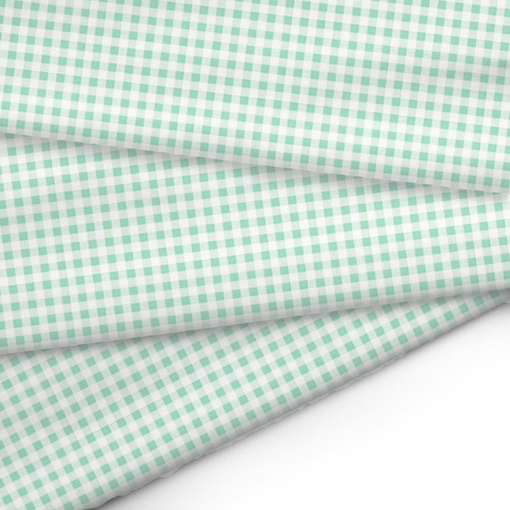 20s Sheeting Light Green Checks Fabric (1 Meter)