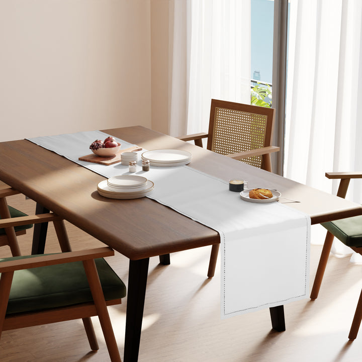 Cotton White Table Runner (Pack of 1)