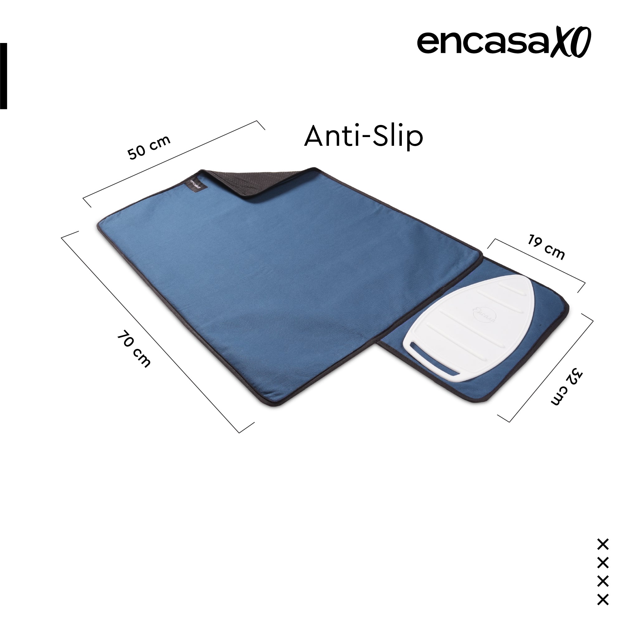 Cotton Cobalt Luxury Anti-Slip & Table Protector Ironing Mat (Pack of 1)