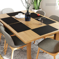 Cotton Solid Black Placemat (Pack of 6)
