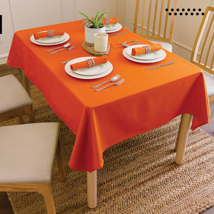 Cotton Orange Table Cloth (Pack of 1)