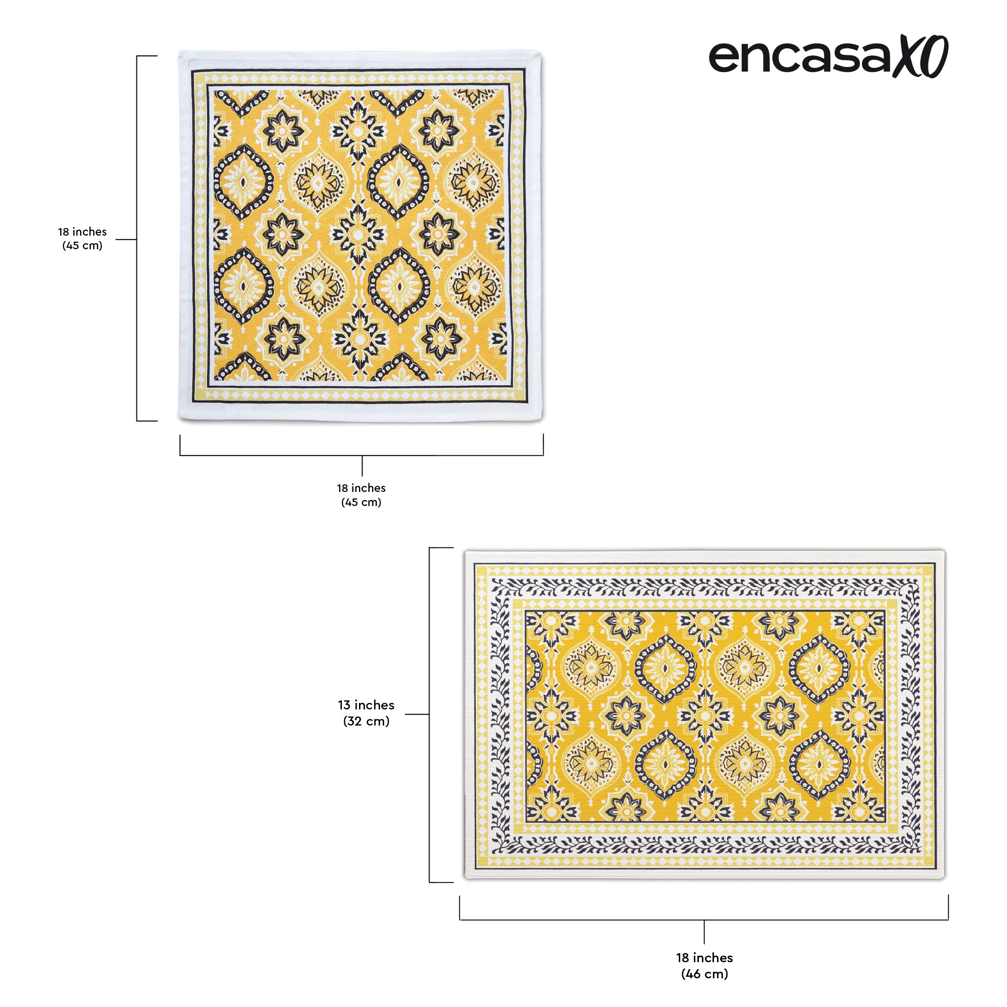 Cotton Canvas Yellow-03 Placemat + Table Napkins
