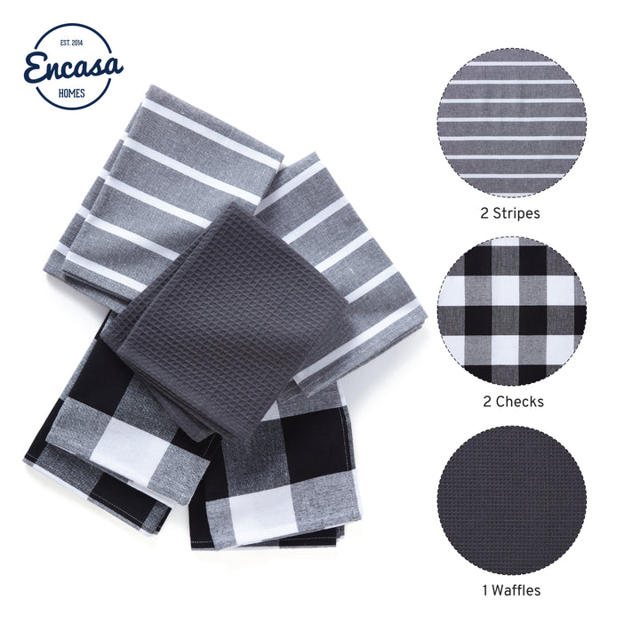 Cotton Grey Kitchen Towel (Pack of 5)