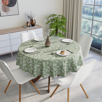 Cotton Big Leaves Green Table Cloth (Pack of 1)