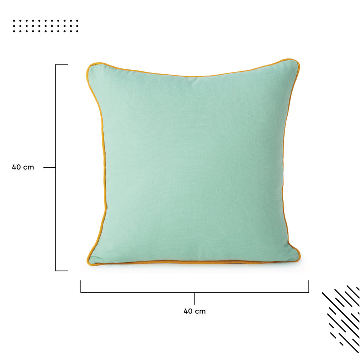 Cotton Mango+Mint Green Cushion Cover (Pack of 2)