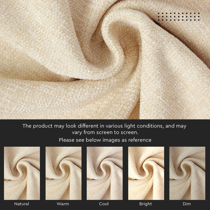 Chenille Solid Natural Cushion Cover (Pack of 1)
