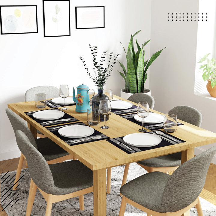 Cotton Ladder Black Placemat (Pack of 6)