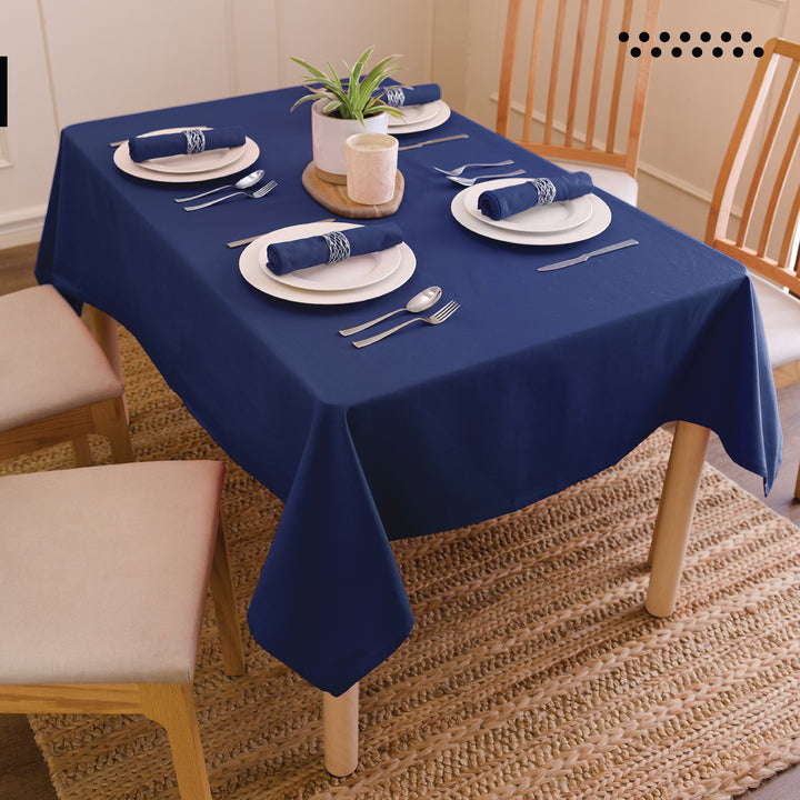 Canvas Navy Blue Table Cloth (Pack of 1)