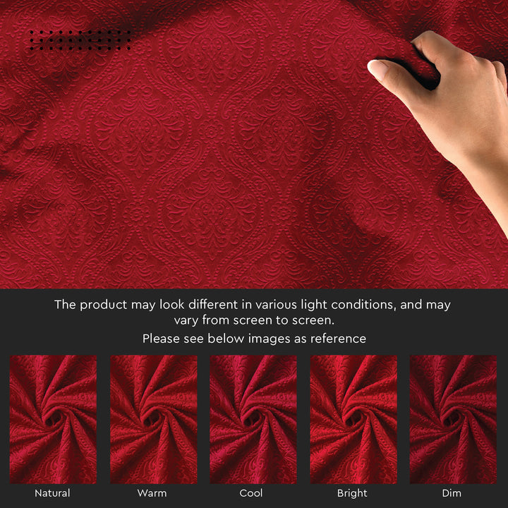 Embossed Velvet Red Fabric