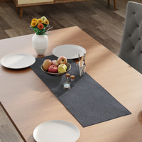 Chenille Grey Table Runner