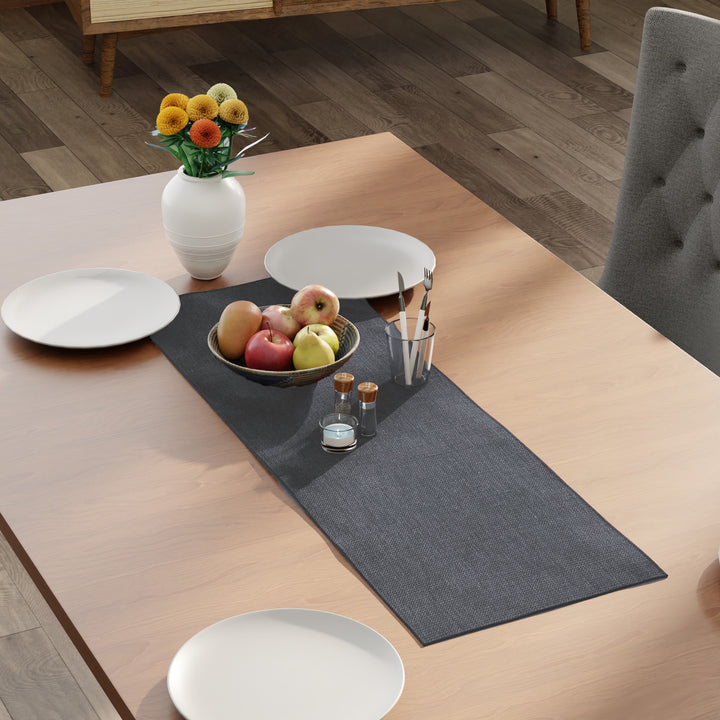 Chenille Grey Table Runner