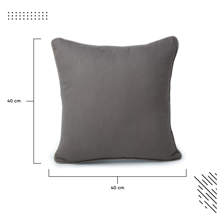 Cotton Light Grey with Grey Cushion Cover (Pack of 2)
