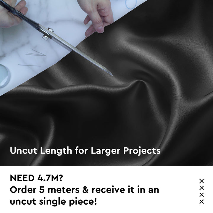 Satin Polyester Silk Black Fabric