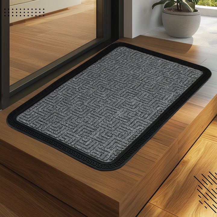 Polypropylene Main Door Entrance Mats Welcome Mat with Rubber Border | Anti Slip Rubber Backing | Ideal for Home, Outdoor, Balcony, Office | Pack of 1