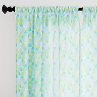 Polyester Triangles Aqua Curtain (Pack of 2)