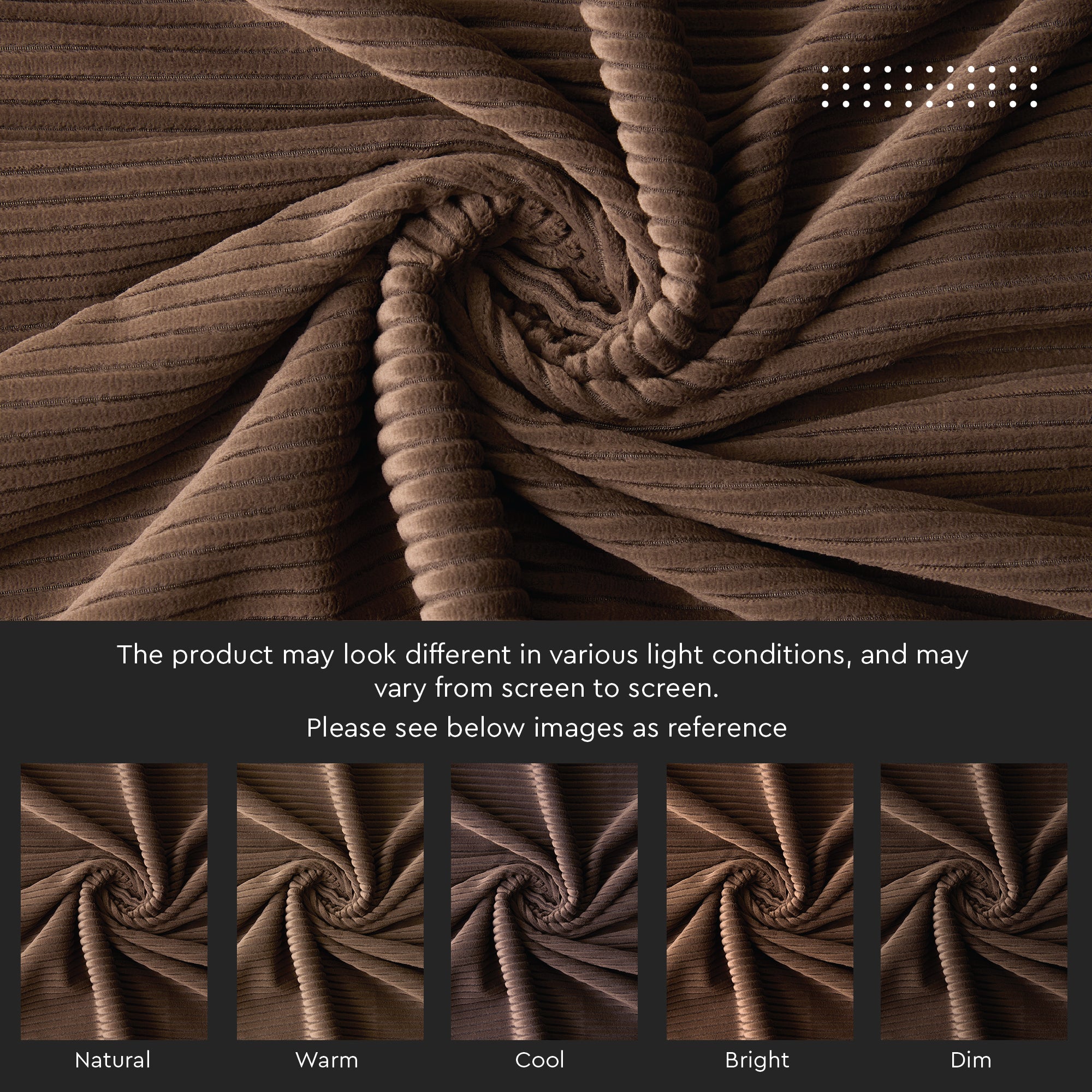 Corduroy Coffee Cushion Cover