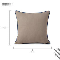 Cotton Navy+Beige Cushion Cover (Pack of 2)