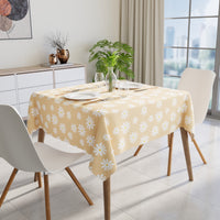 Cotton Daisy Beige Table Cloth (Pack of 1)