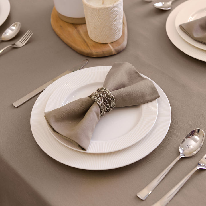 Cotton Taupe Table Napkins (Pack of 12)