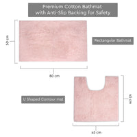 Cotton Peach Bathmat (Pack of 4)