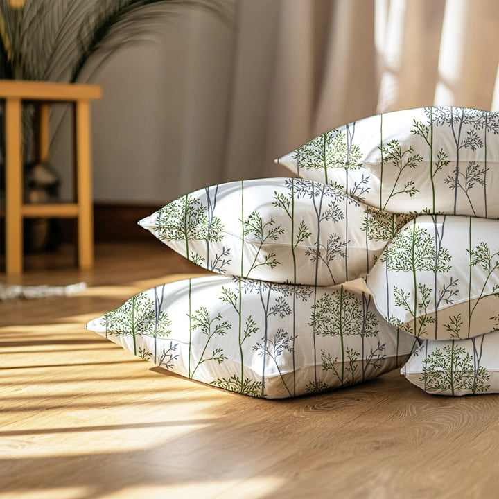 Micro Green Branches Cushion Cover