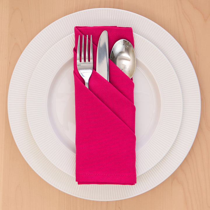 Cotton Hot Pink Table Napkins (Pack of 4)
