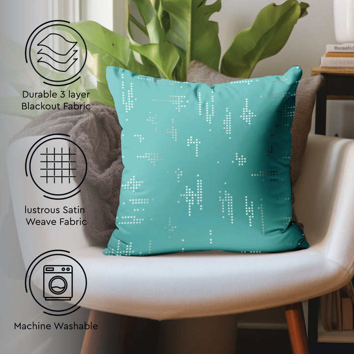Blackout Polyester Citylight Teal Cushion Cover (Pack of 2)