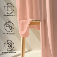 Canvas Powder Pink Curtain (Pack of 1)
