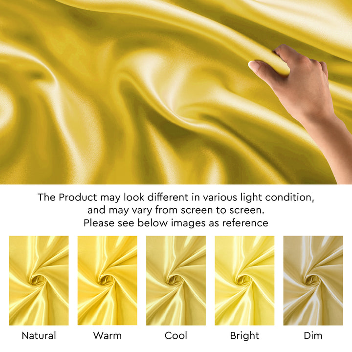 Satin Polyester Silk Yellow Fabric