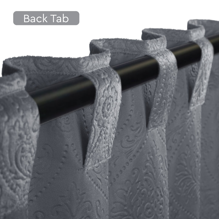 Embossed Velvet Grey Curtain