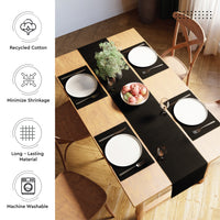 Cotton Solid Black Table Runner (Pack of 1)