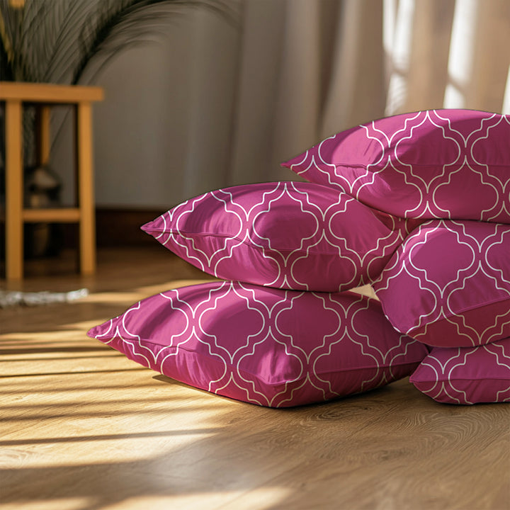 Micro Hot Pink Trellis Cushion Cover