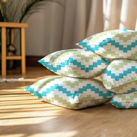 Micro Chevron Green Cushion Cover