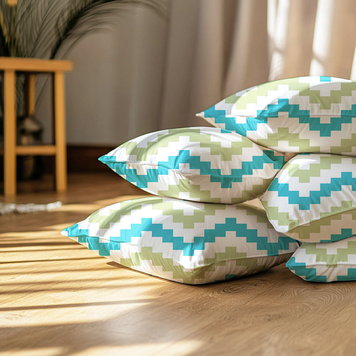 Micro Chevron Green Cushion Cover