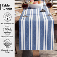 RC Yarn-Dyed Franca Blue Stripes Table Runner (Pack of 1)