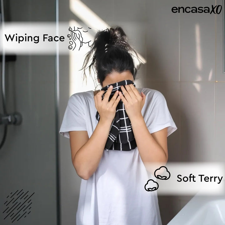 Cotton Black Combo-1 Bath Towel (Pack of 6)