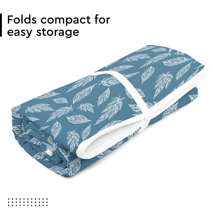 20s Sheeting Big Leaves Blue Ironing Mat (Pack of 1)