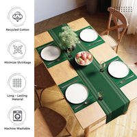 Cotton Ladder Dk Green Table Runner (Pack of 1)