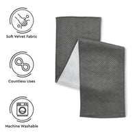 Quilted Velvet Dark Grey Table Runner