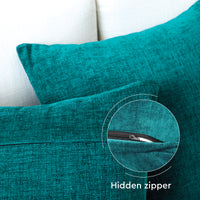 Chenille Solid Azul Blue Cushion Cover (Pack of 1)