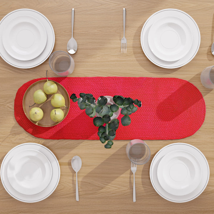 Cotton Red Table Runner (Pack of 1)