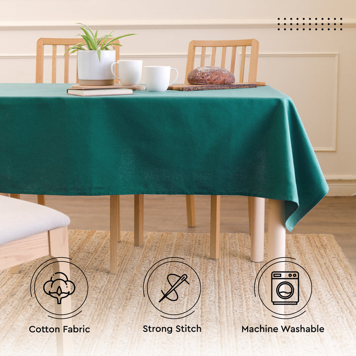 Cotton Emerald Table Cloth (Pack of 1)