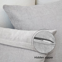 Chenille Solid Solid Light Grey Cushion Cover (Pack of 1)