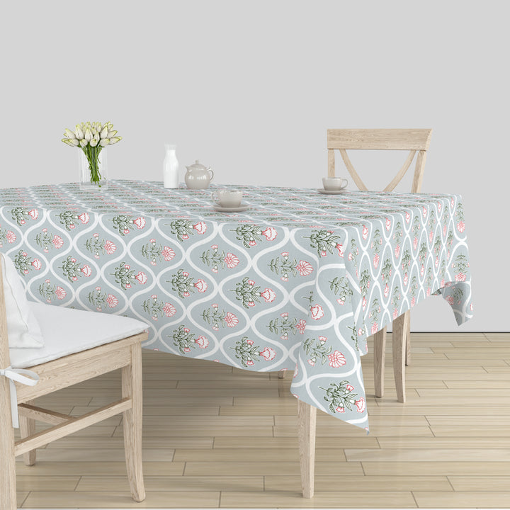Polyester Light Grey Table Cloth (Pack of 1)