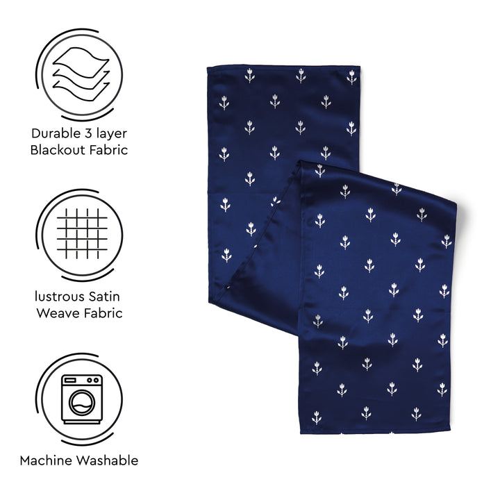 Blackout Buti Navy Blue Table Runner (Pack of 1)