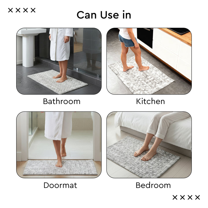 Cotton Grey Bathmat (Pack of 1)