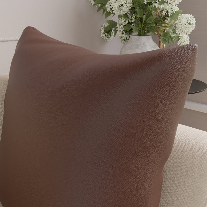 PVC Leather Chocolate Cushion Cover (Pack of 2)
