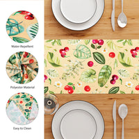 Water Repellent Polyester Cherry Table Runner (Pack of 1)